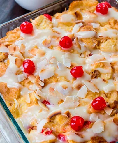 Pi&ntilde;a Colada Bread Pudding